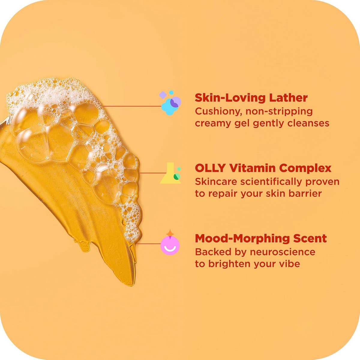 OLLY Bright Body Wash with Ginseng, Caffeine & Vitamin C- Nourishing 17 oz