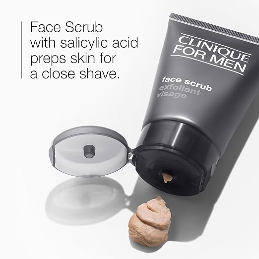 Clinique For Men Exfoliating + Cleansing Face Scrub With Salicylic Acid With Silica | Gentle For Daily Use | Preps For Shaving | For All Skin Types