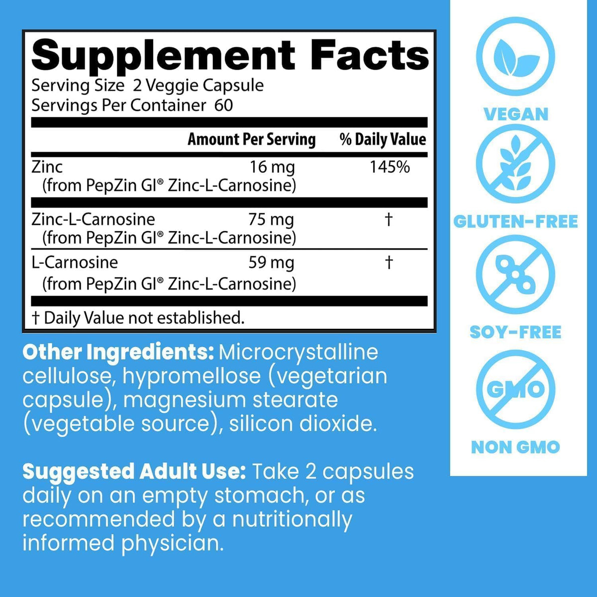 Doctor's BEST PepZin GI, Zinc-L-Carnosine Complex, Vegan, 120 Veg Capsules
