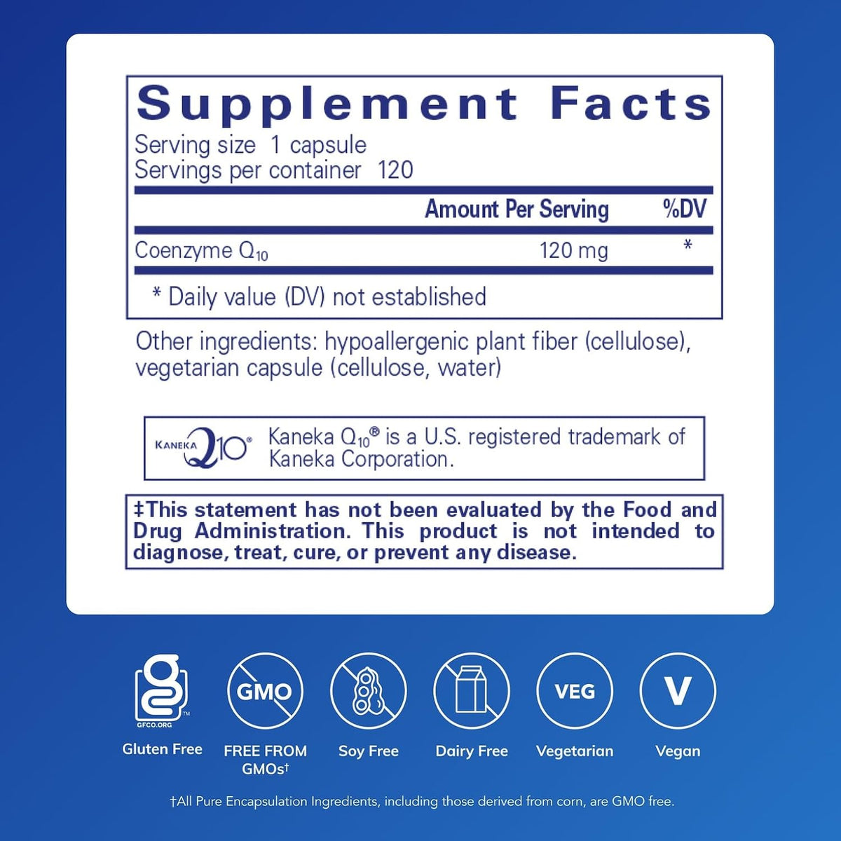 Pure Encapsulations CoQ10 120 mg, 120 Capsules