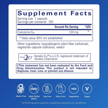 Pure Encapsulations CoQ10 120 mg, 120 Capsules