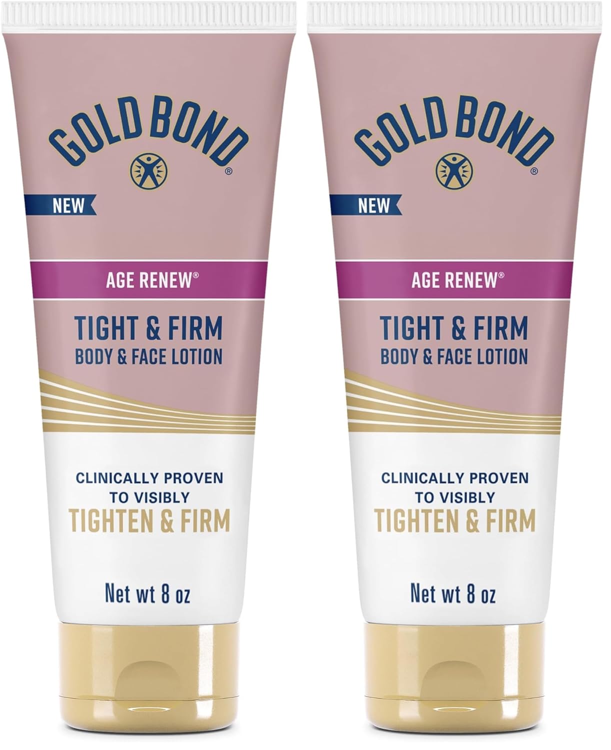 Gold Bond Age Renew Tight & Firm Body & Face Lotion with Proteins & Lipids, Skin Firming Lotion for Aging, Dry Skin, 8 oz.(Pack of 2)