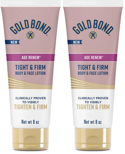 Gold Bond Age Renew Tight & Firm Body & Face Lotion with Proteins & Lipids, Skin Firming Lotion for Aging, Dry Skin, 8 oz.(Pack of 2)