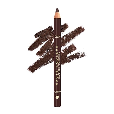 L'Oreal Paris Haute Couleur Kohl Eyeliner Pencil, Intense Eye Liner Color with Smooth Gel-Like Formula, Up To 12HR Eye Makeup Wear, 120 Brown Leather