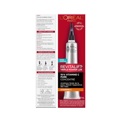 L'Oreal Paris Revitalift 10% Pure Vitamin C Face Serum for Brighter Skin & Reduced Wrinkles, Fragrance Free, 1 0z.