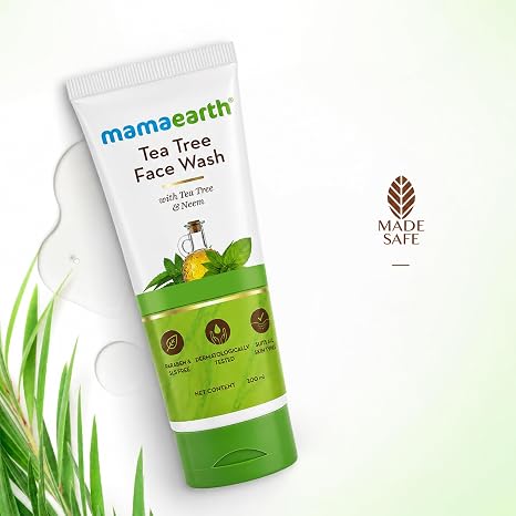 MAMAEARTH Tea Tree Oil Control Face Wash 3.38 Fl Oz (100ml)