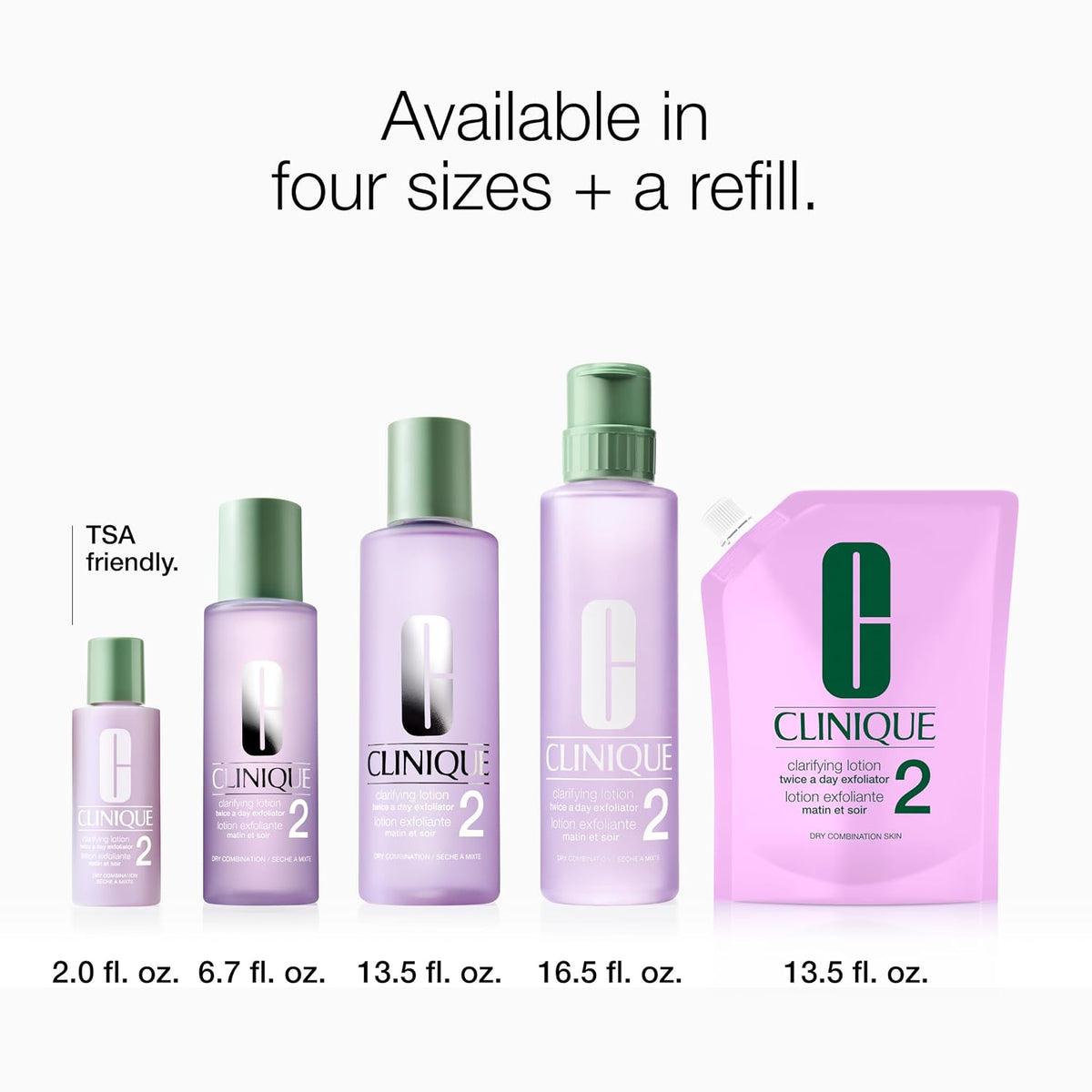 Clinique Clarifying Lotion 1.0, 1, 2, 3 & 4 | Exfoliating Face Toner with Witch Hazel | 5 Formulas for Every Skin Type | Step 2 of 3-Step Skin Care Routine
