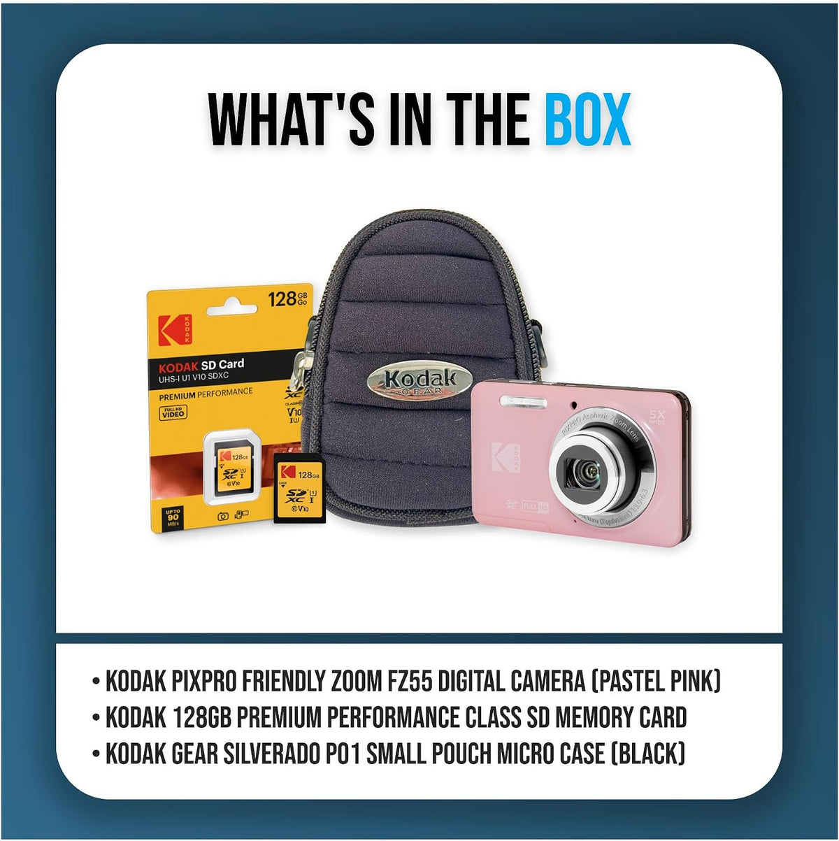 KODAK PixPro FZ55 Friendly Zoom Pastel Digital Camera Bundle