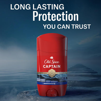 Old Spice Antiperspirant Deodorant for Men, 24/7 Sweat & Odor Protection, 24/7 Lasting Freshness, Invisible Solid, Captain with Bergamot Scent, 2.6 oz (Pack of 6)