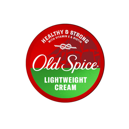 Old Spice Mens Hair Cream, Lightweight Cream, Healthy & Strong with Vitamin E & Biotin, Mens Hair Styling, Low-Medium Hold, Matte Finish, 2.22 oz