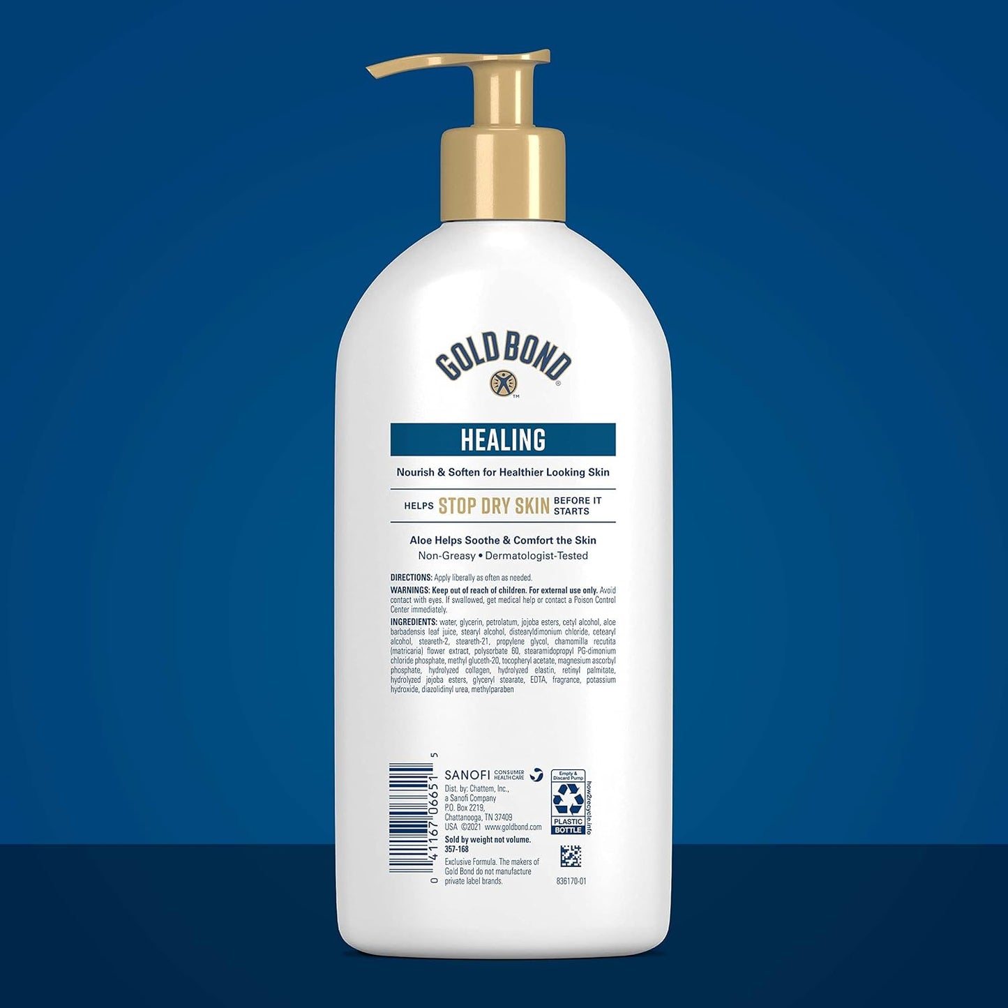 Gold Bond Healing Hydrating Lotion, 14 Oz, Aloe Body Lotion for Dry Skin | Healing lotion with aloe, non greasy body lotion, quick-absorbing, moisturizes, immediate 24-Hour hydration