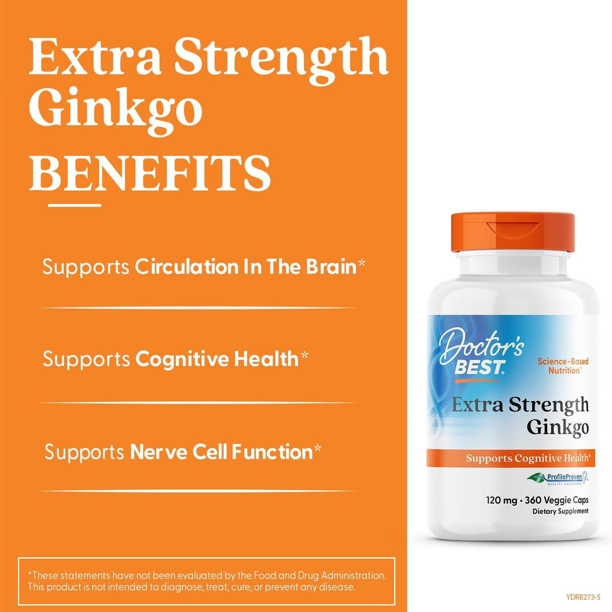 Doctor's Best Extra Strength Ginkgo Biloba Capsules 120 mg, 360 Veg Caps