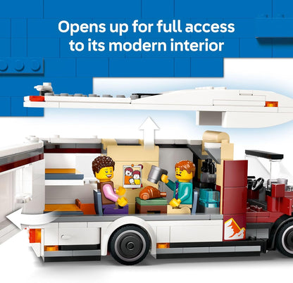 LEGO City Holiday Adventure Camper Van Building Toy Set - Vacation Toy for Kids, Boys and Girls, Ages 6+ - Includes 3 Minifigures and Accessories - Gift Idea for Birthdays & Holidays - 60454