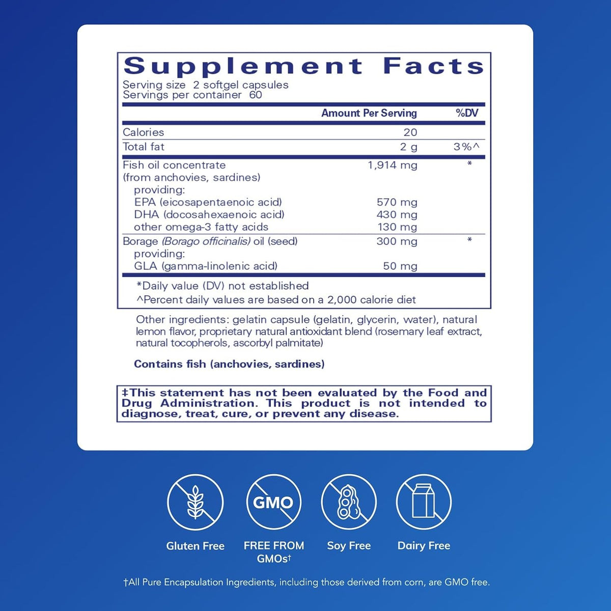 Pure Encapsulations EFA Essentials, 120 Softgel Capsules
