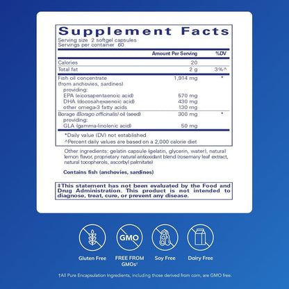 Pure Encapsulations EFA Essentials, 120 Softgel Capsules