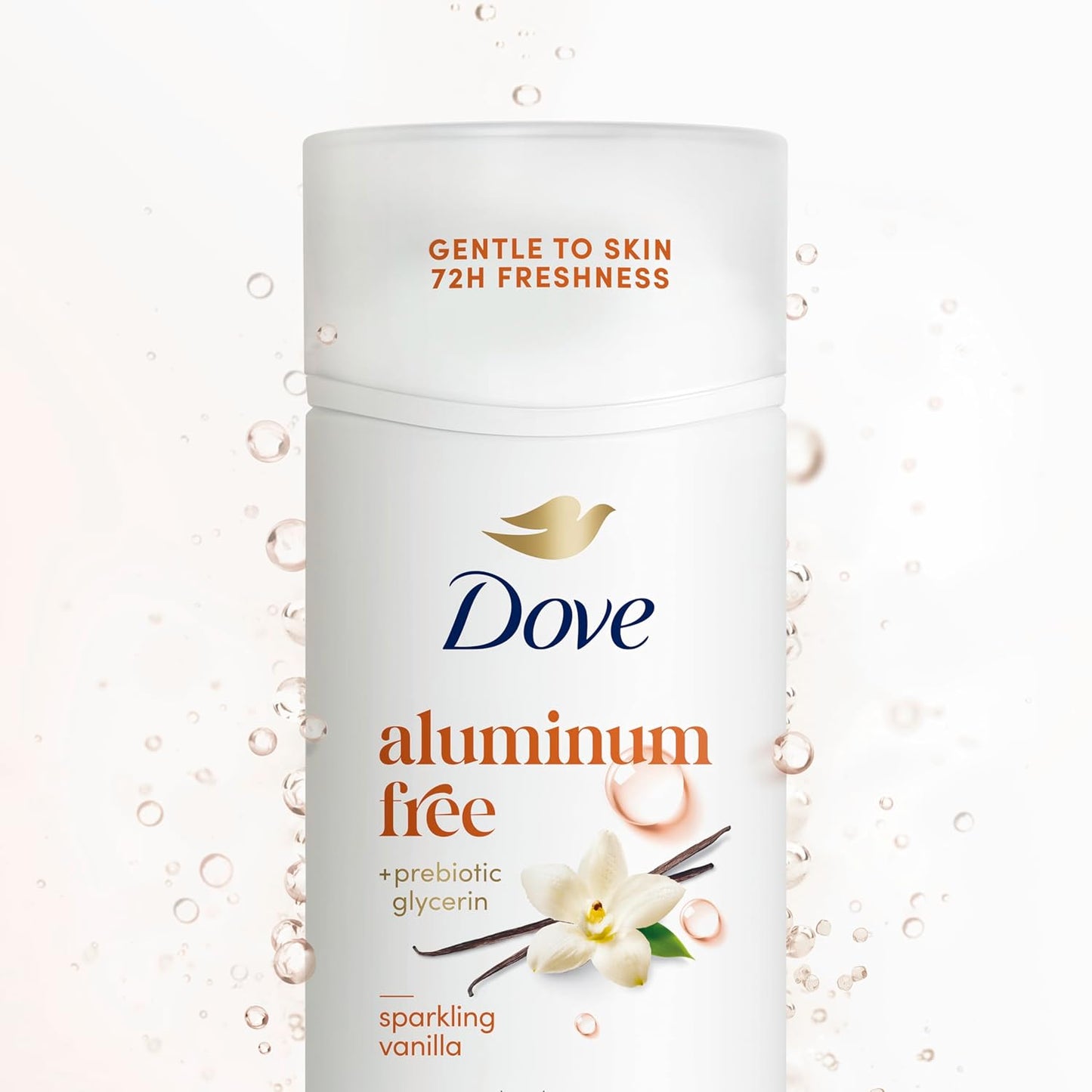 Dove Deodorant Stick Sparkling Vanilla for 72 Hour Odor Protection Aluminum Free 2.4 oz