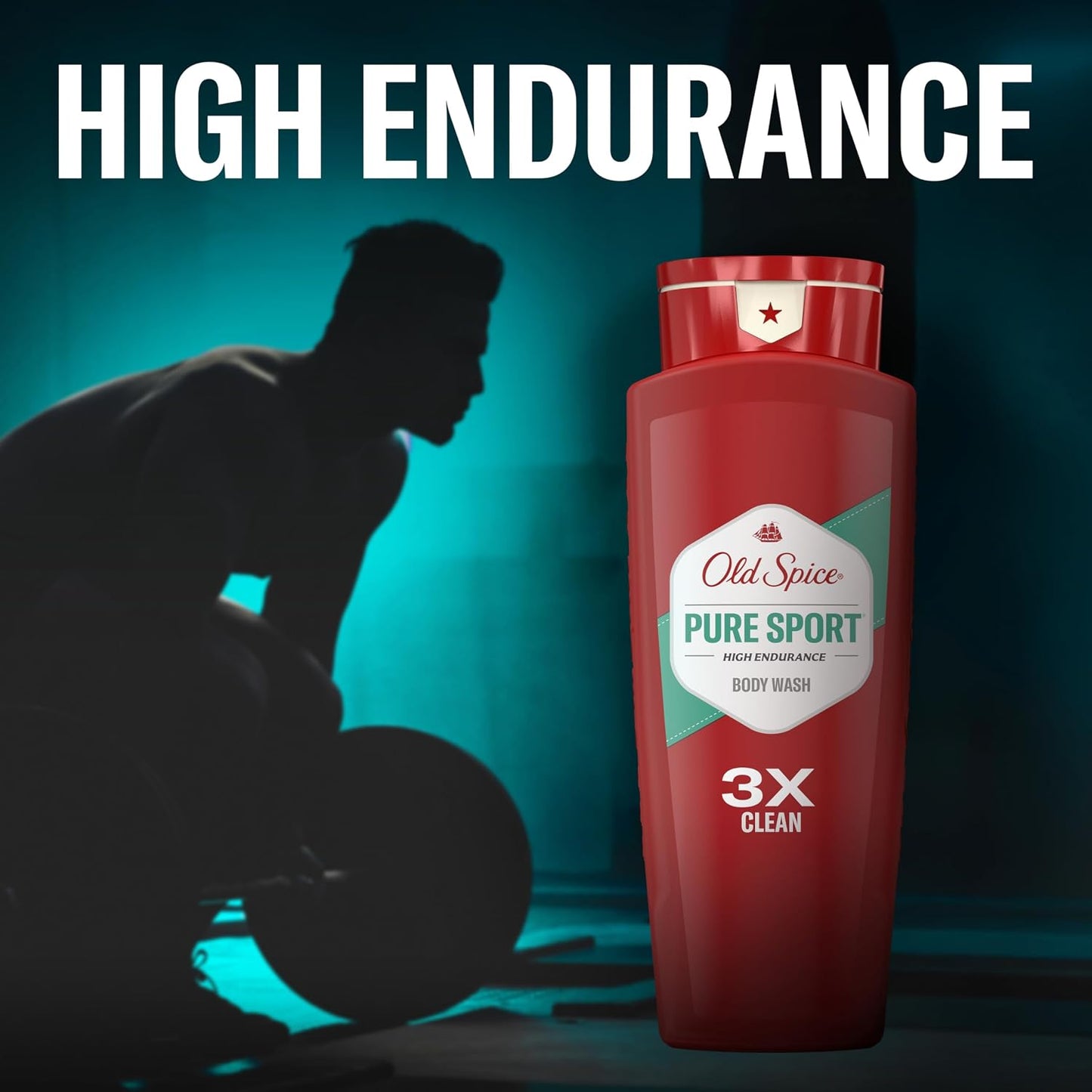 Old Spice Refreshing Body Wash for Men, High Endurance, 3X Defense, 24/7 Shower Fresh with Long Lasting Scent, Pure Sport Scent, 24 oz (Pack of 2)