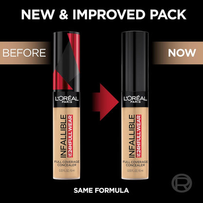 L'Oreal Paris Makeup Infallible Full Wear Waterproof Matte Concealer, Full Coverage, Espresso, 0.33 fl. oz.