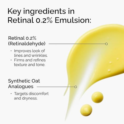 The Ordinary Retinal 0.2% Emulsion, High-Strength Retinoid Serum for Advanced Anti-Aging Support, 0.5 Fl Oz