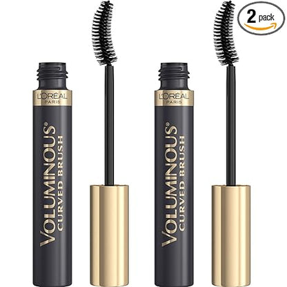 L’Oreal Paris Original Voluminous Mascara, Building Mascara Volume and Length Formula, Curved Brush, Washable, Black, 0.26 Fl Oz., 2 Count