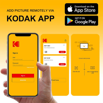 KODAK 10.1 Inch WiFi Digital Picture Frame, IPS Touch Screen HD Display with 16GB Storage, Share Video Clips and Photos Instantly Via E-Mail or App, Effortless to Set up - Black