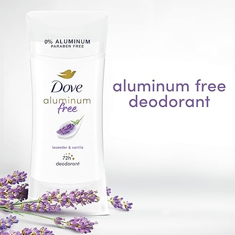 Dove 0% Aluminum Deodorant Stick Non irritating for Underarm Care Lavender and Vanilla Kindest Aluminum free 2.6 oz