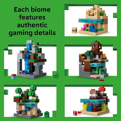 LEGO Minecraft Mini Biomes Building & Pretend Play Toy for Boys & Girls - Video Game Playset & Toy Figures for Preteens, Ages 12 + - W/2 Minifigures & 3 Microfigures - Gift Idea for Birthdays - 21589