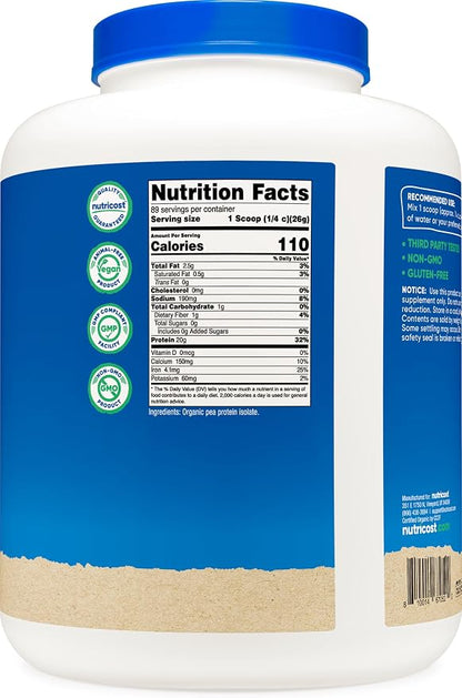 Nutricost Organic Pea Protein Isolate Powder (5LBS) (Pack of 2)