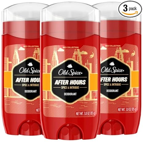Old Spice Red Collection After Hours Scent Deodorant for Men, 3.0 oz, Pack of 3