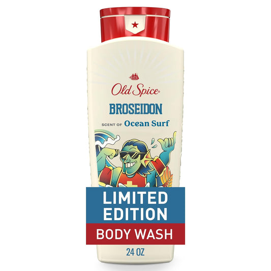 Old Spice Body Wash for Men, Summerdudes, 24/7 Shower Fresh with Daily Use, Long Lasting Scent, Cleanse & Refresh Skin, VIP Festival Experience, Broseidon with Ocean Surf Scent, 24 oz