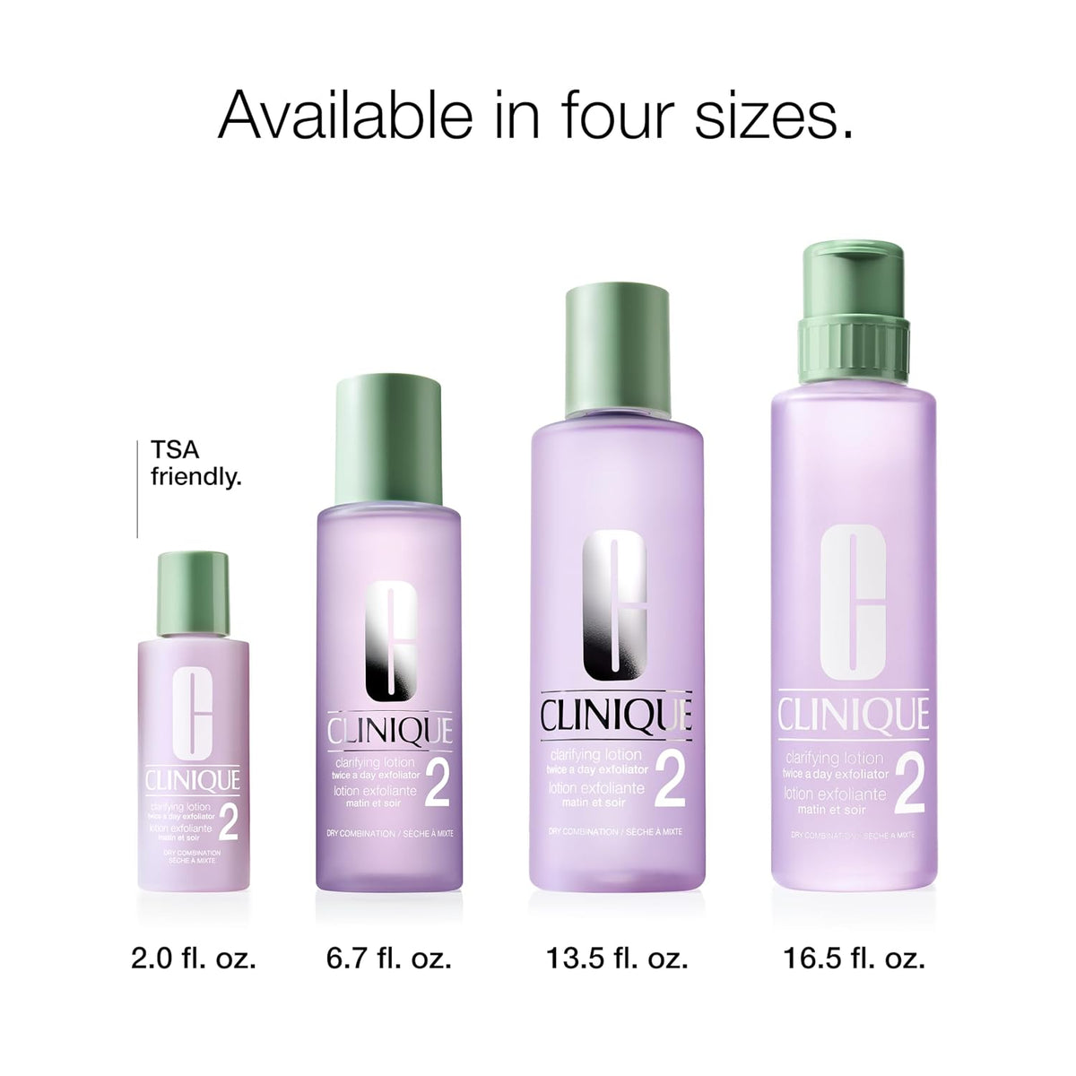 Clinique Clarifying Lotion 1.0, 1, 2, 3 & 4 | Exfoliating Face Toner with Witch Hazel | 5 Formulas for Every Skin Type | Step 2 of 3-Step Skin Care Routine