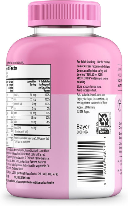 A Day Prenatal Vitamins for Women Gummies- Pregnancy Vitamins for Women with Folic Acid,DHA,Iodine,Prenatal Gummies,Iron-Free,120 Ct (Packaging May Vary),(Pack of 2)