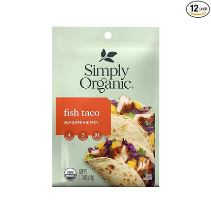 Simply Organic Fish Taco Seasoning, Organic, 1.13 Ounce (Pack of 12)