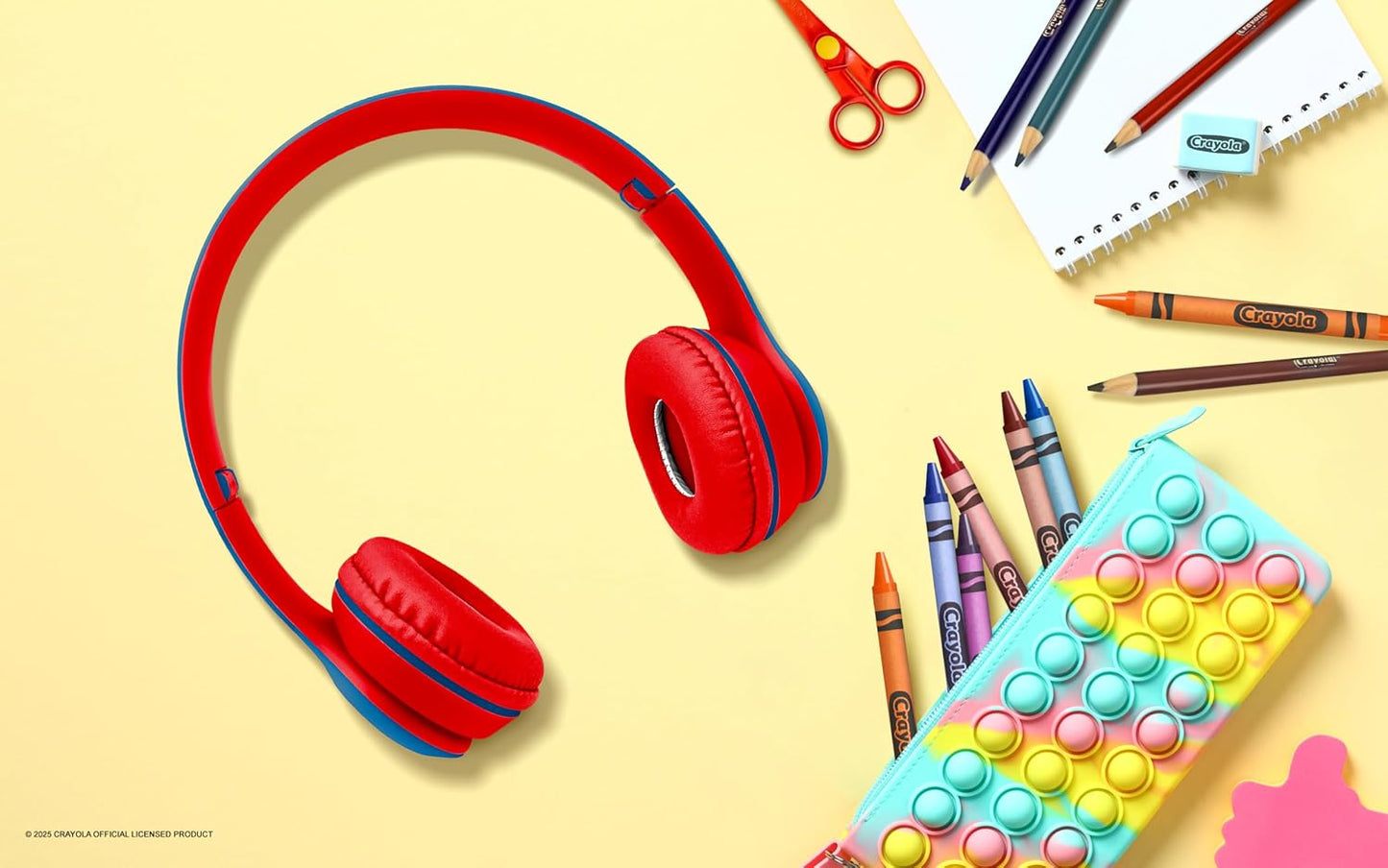 Crayola Kids Over Ear Headphones, Wireless Headphones with Microphone | Lightweight Comfortable Head Phones for Home Travel, Bluetooth 5.0, 5H Playtime, Rechargeable, Hi-Res Sound Audio, FM Radio