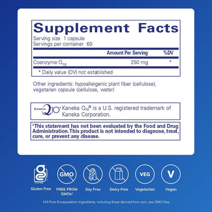 Pure Encapsulations CoQ10-250 mg CoQ10, 60 Capsules