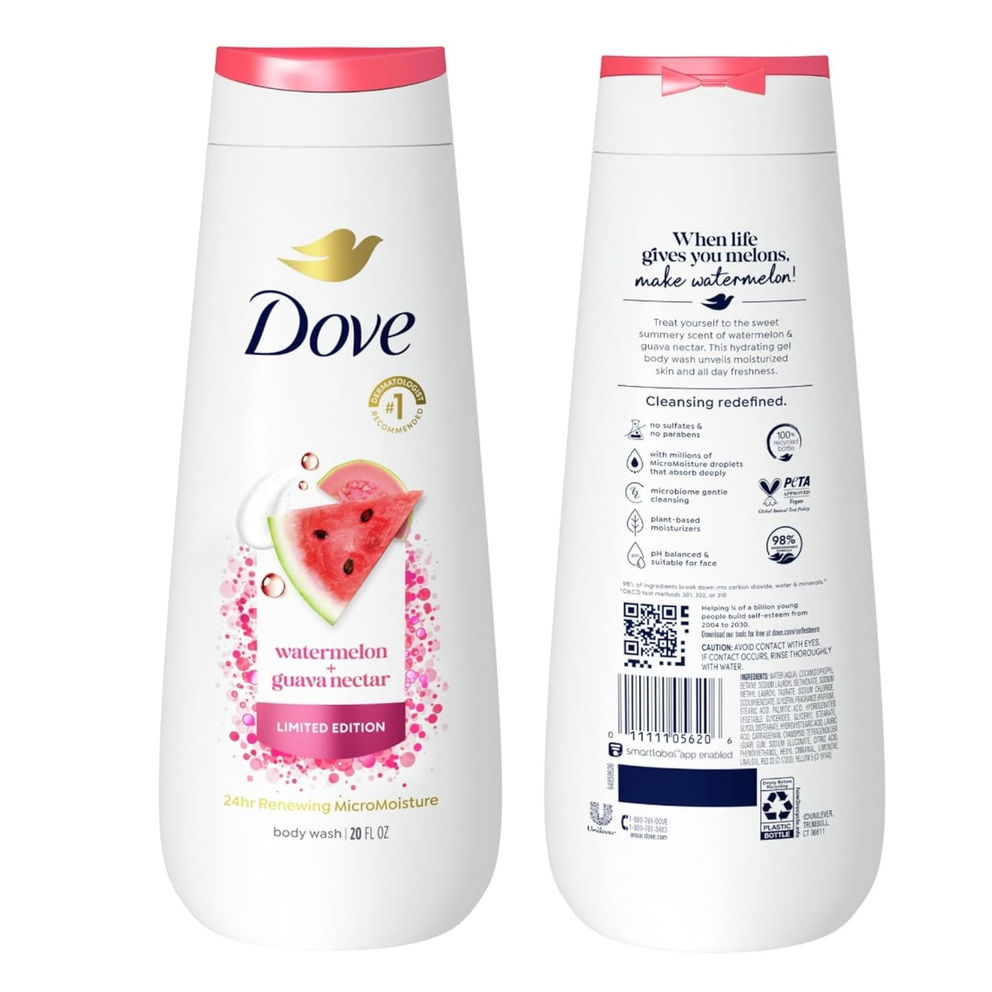 Dove Limited Edition Renewing MicroMoisture Body Wash | Summer Scents (Watermelon + Guava Nectar)