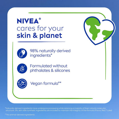 NIVEA Cherry Lip Care, Tinted Lip Balms with Shea Butter, 4 x 0.17 OZ