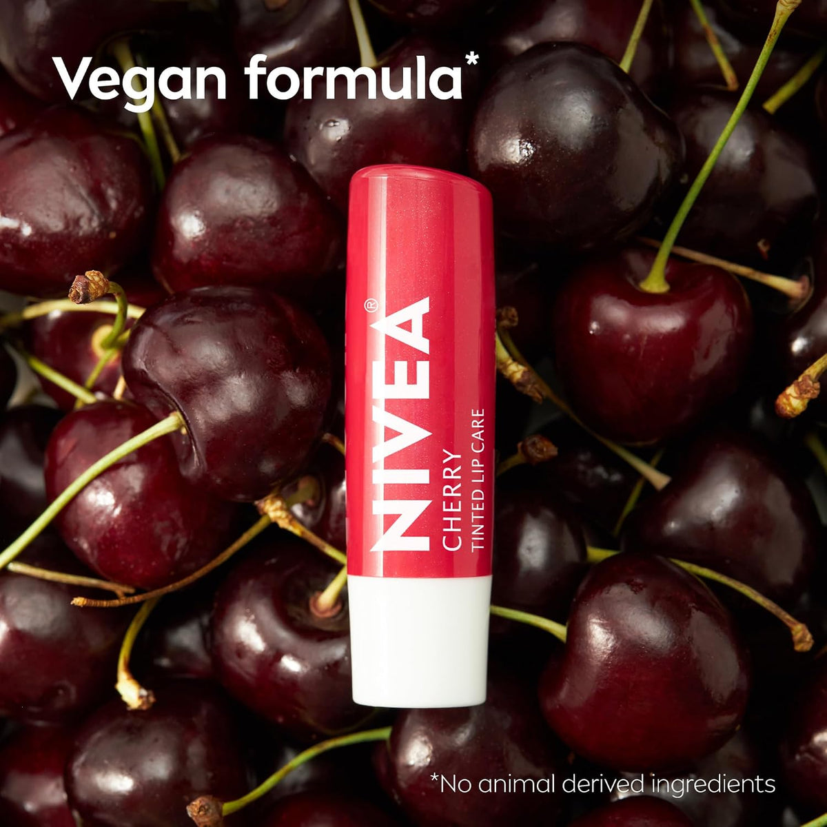 NIVEA Cherry Lip Care, Tinted Lip Balms with Shea Butter, 4 x 0.17 OZ
