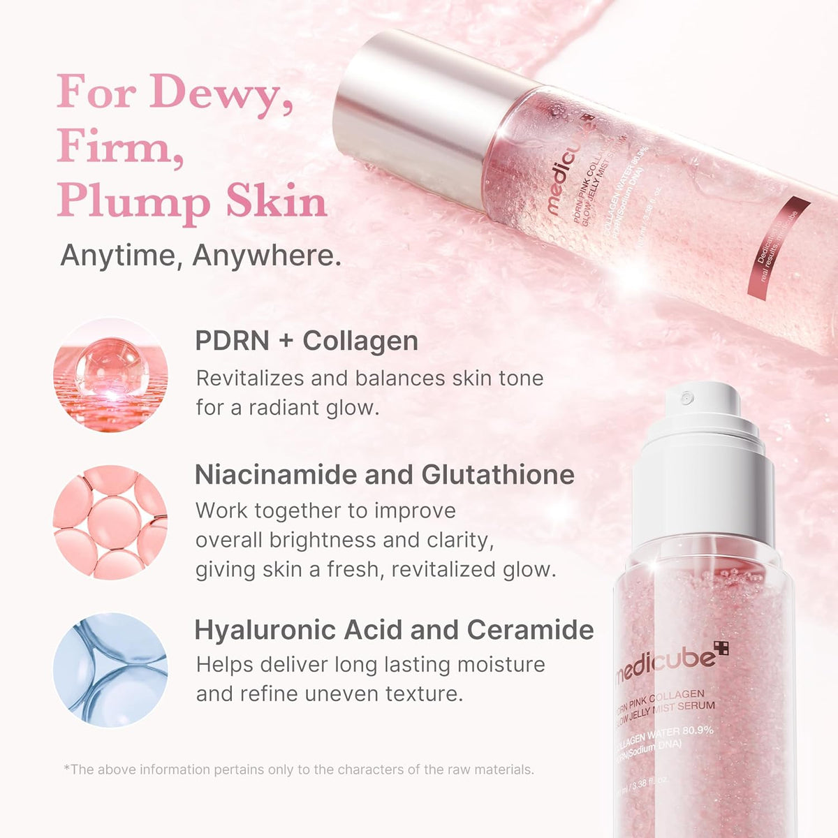 medicube Jelly Mist Serum with PDRN Collagen, Glow Facial Mist, 3.38 fl.oz