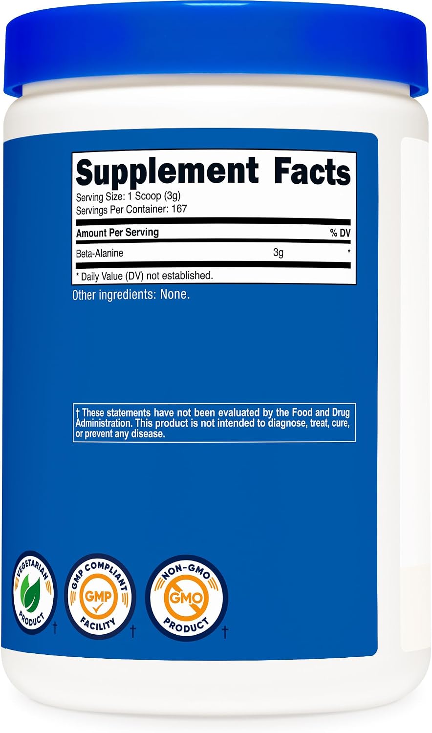 Nutricost Beta Alanine Powder 500 Grams (1.1lbs) Pure Beta Alanine