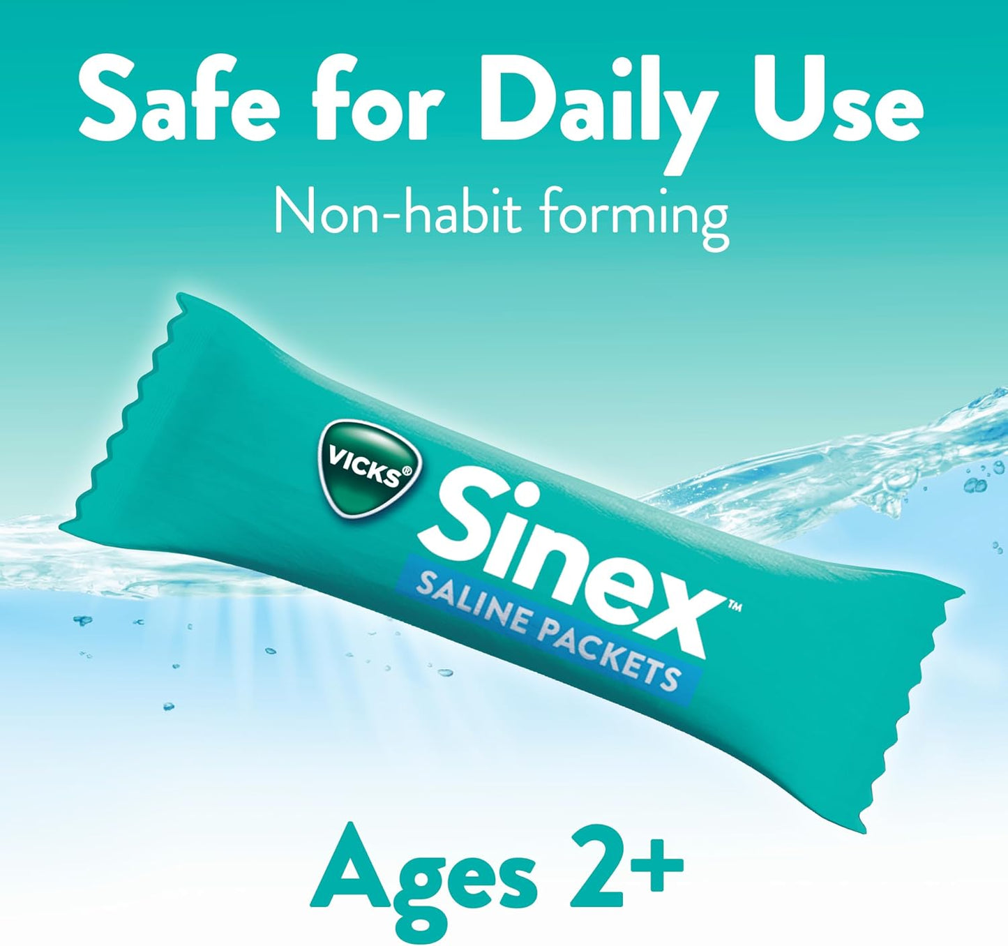 Vicks Sinex Saline Nasal Rinse Refill Packets, Flush Out Mucus & Allergens, Fast & Effective Relief for Everyday Congestion from Sinus & Allergy, 60 Refill Packets