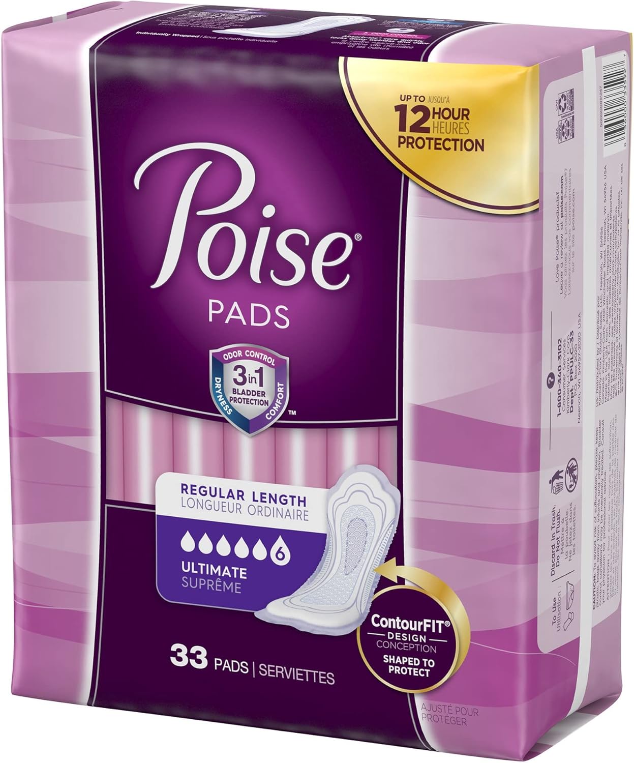 Poise Pads, Regular Length, Ultimate Absorbency 33 pads