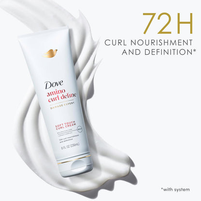 Dove Curl Cream Amino Curl for Curly, Coily Hair with Bio-Protein Care Technology + Amino Complex 8 Fl Oz