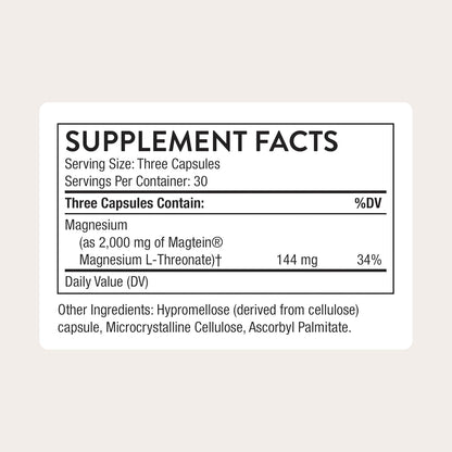 THORNE Cognitive Vitality, Magtein Magnesium L-Threonate, 90 Capsules