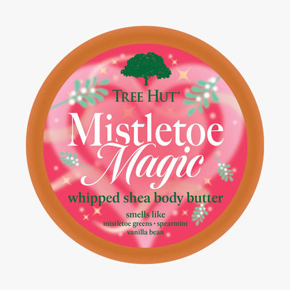 Tree Hut Mistletoe Magic Whipped Shea Body Butter, Long-lasting Hydration Leaves Skin Feeling Soft & Moisturized, Lightweight, Nourishing Essential Body Care, Limited Edition Holiday, 8.4 Fl Oz.