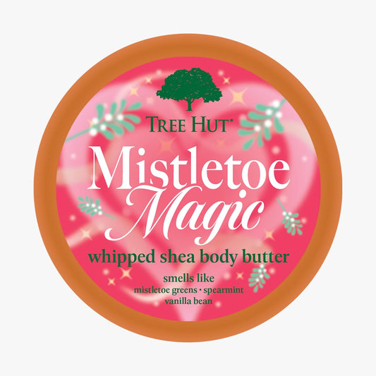 Tree Hut Mistletoe Magic Whipped Shea Body Butter, Long-lasting Hydration Leaves Skin Feeling Soft & Moisturized, Lightweight, Nourishing Essential Body Care, Limited Edition Holiday, 8.4 Fl Oz.