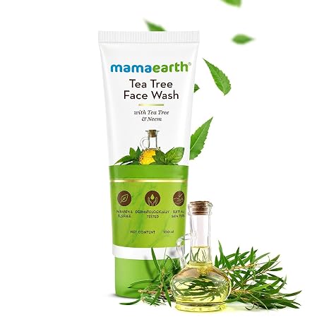 MAMAEARTH Tea Tree Oil Control Face Wash 3.38 Fl Oz (100ml)