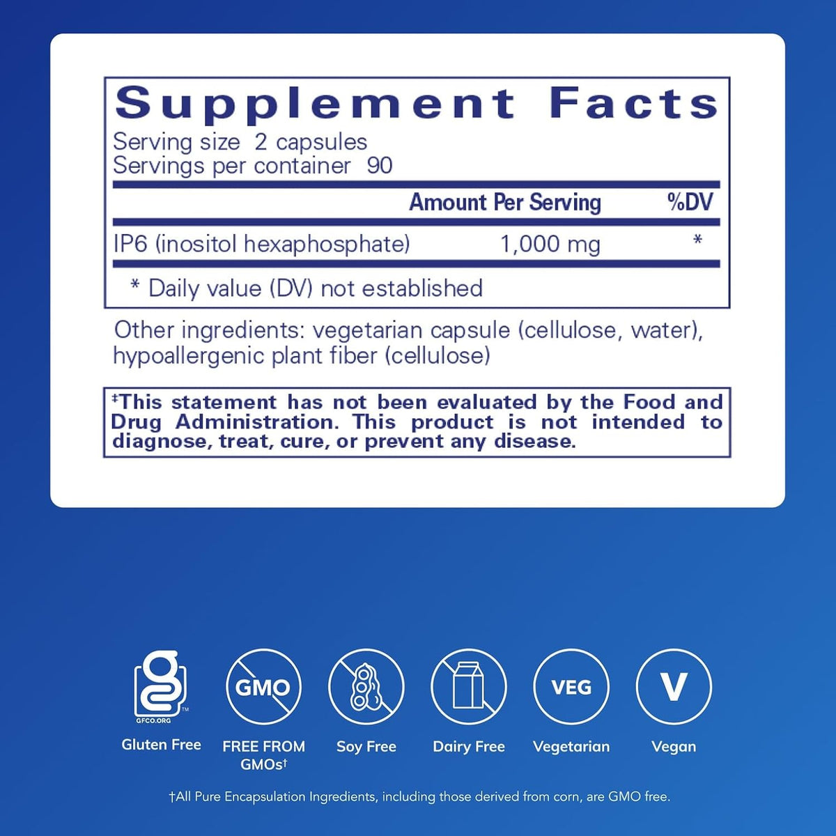 Pure Encapsulations IP6 (Inositol Hexaphosphate), 180 Capsules