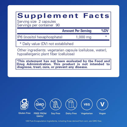 Pure Encapsulations IP6 (Inositol Hexaphosphate), 180 Capsules
