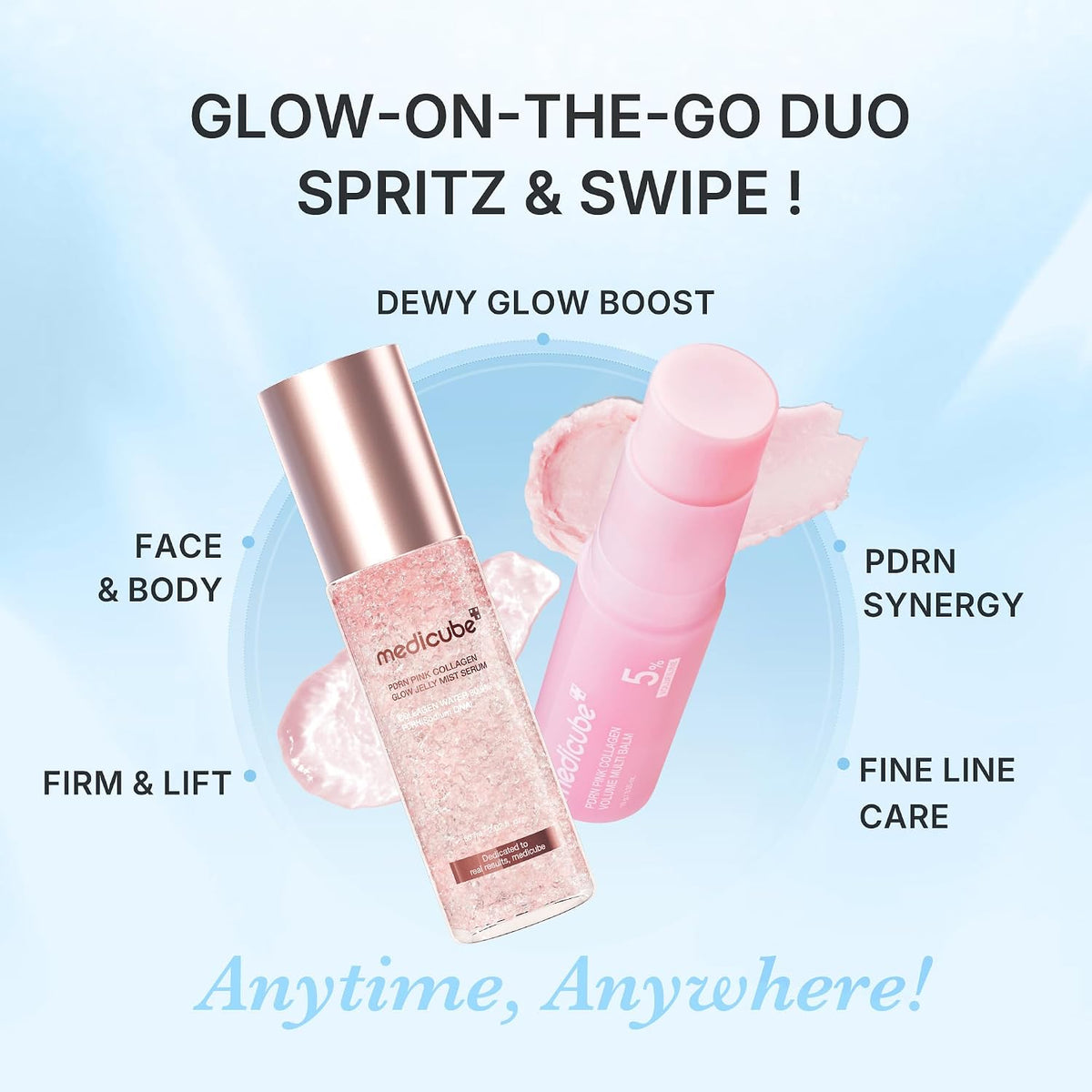 medicube PDRN Glow Duo Holiday Ornament Gift Set, Jelly Mist & Multi Balm